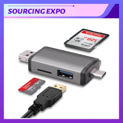 Micro-USB 2.0/USB-C를 지원하는 스마트폰용 모바일 카드 리더기, SD/TF 카드